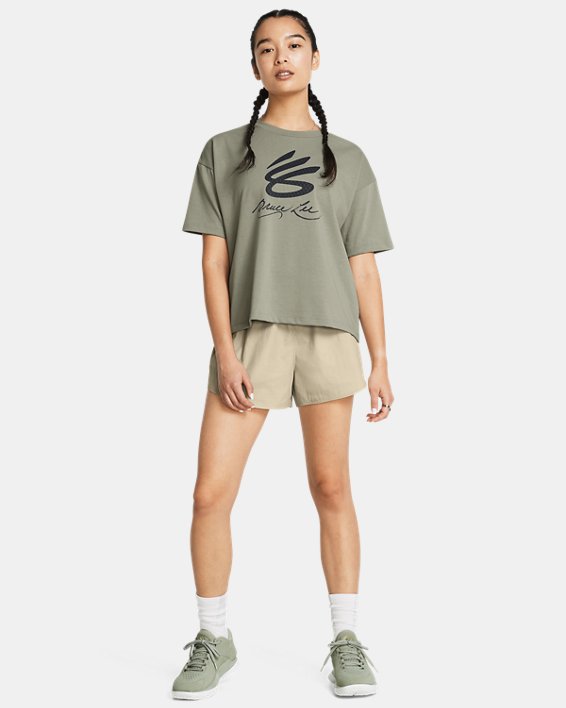 Women's Curry x Bruce Lee Lunar New Year 'Earth' Short Sleeve in Green image number 2